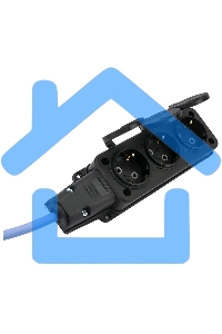 Удлинитель морозостойкий Gembird PC-3GF-R-10(IP) черный/синий, 10 м, 3 розетки, 3500 Вт