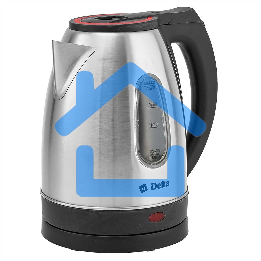 Чайник электрический DELTA DL-1114 нерж. с красным