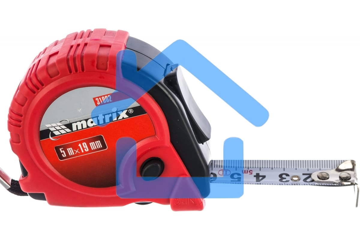 Рулетка MATRIX Rubber, 5 м х 19 мм, обрезиненный корпус 31002
