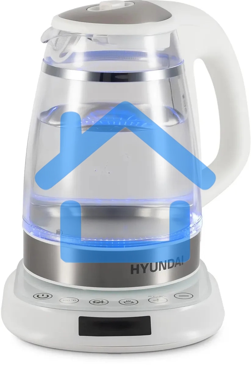 Чайник электрический Hyundai HYK-G5507 1.7л. 2200Вт белый/серебристый корпус: стекло