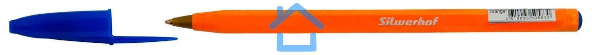 Ручка шариковая Silwerhof Orange, d=0.7мм, синие чернила, одноразовая ручка, линия 0.5мм шестигранная