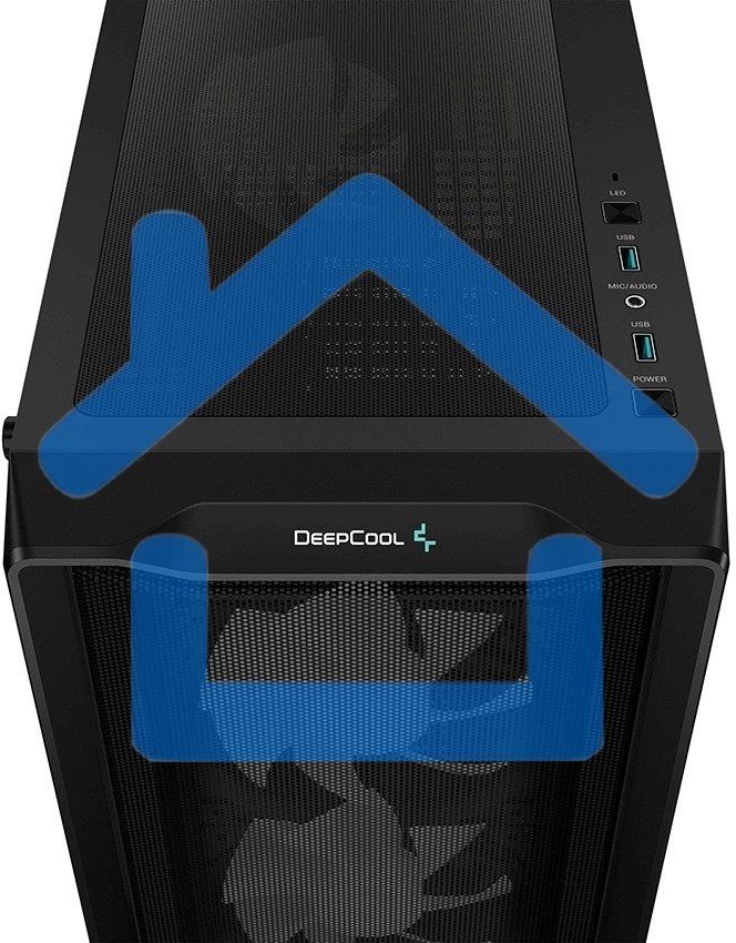 Компьютерный корпус Deepcool CC560 MESH V2 черный без БП ATX 8x120мм 5x140мм 1xUSB 2.0 audio bott PSU