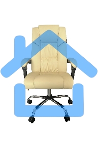 Кресло компьютерное с вибромассажем Cactus CS-CHR-OC04M-WT слоновая кость, эко.кожа, с подголовником