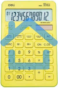 Калькулятор настольный Deli Touch EM01551 желтый 12-разр.