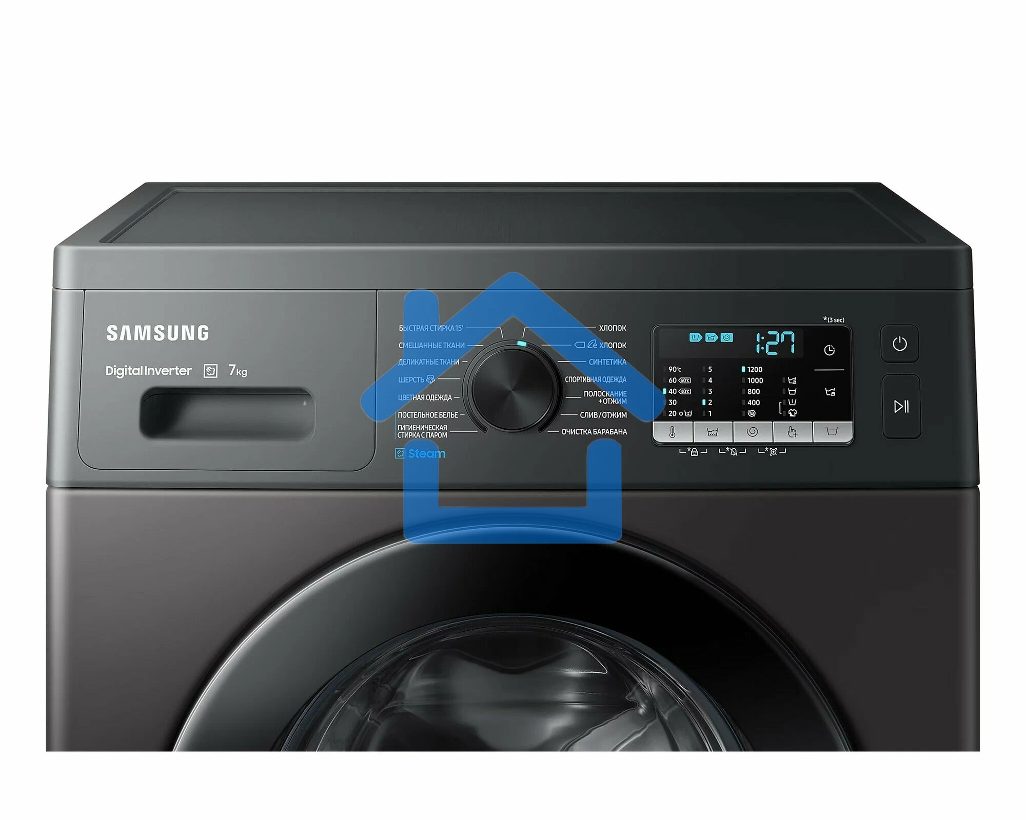 Стиральная машина Samsung WW70AG5S21CX серый, загрузка фронтальная 7 кг, 1200 об/мин, класс: A+++