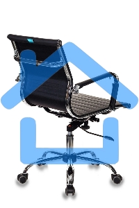 Кресло руководителя Бюрократ CH-883-LOW/BLACK черный, низкая спинка, искусственная кожа, крестовина хром