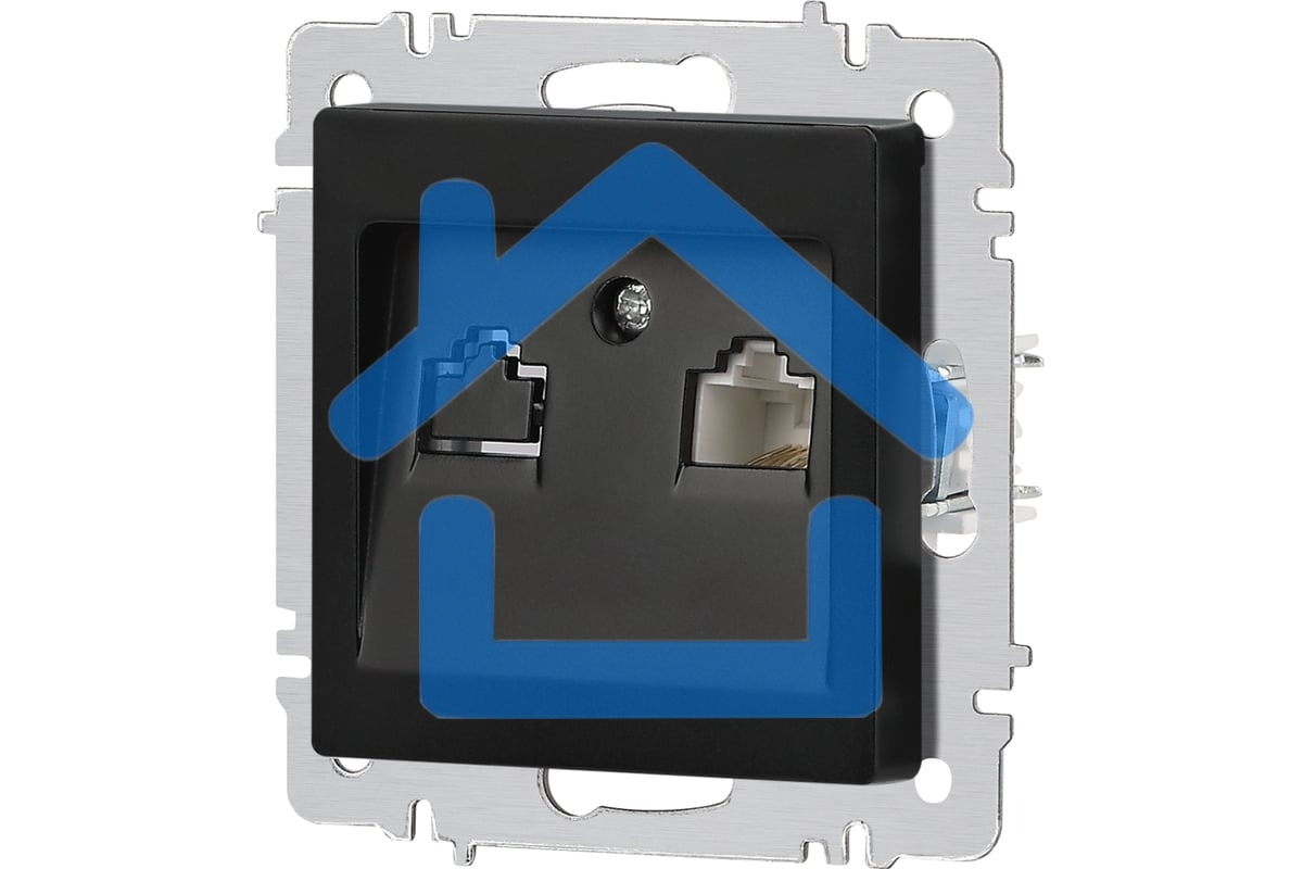 Розетка Intro Accent 6-303-05 информационная RJ45 IP20 СУ антрацит Б0063634