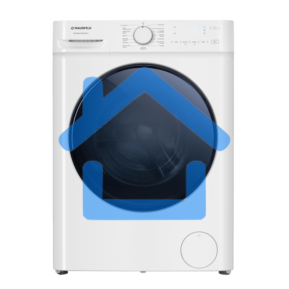 Стиральная машина Maunfeld MFWM128WH053 белая, загрузка фронтальная 7.5кг, 1200 об/мин., класс: A+++