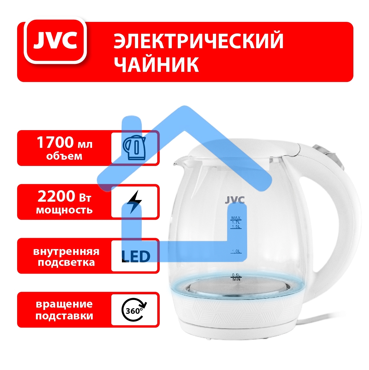 Чайник электрический JVC JK-KE1514