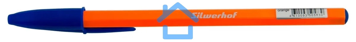 Ручка шариковая Silwerhof Orange, d=0.7мм, синие чернила, одноразовая ручка, линия 0.5мм шестигранная