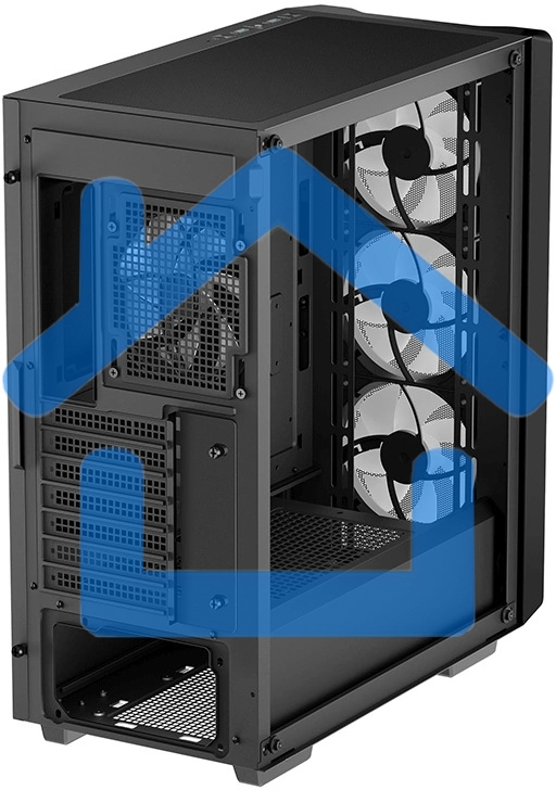 Компьютерный корпус Deepcool CC560 MESH V2 черный без БП ATX 8x120мм 5x140мм 1xUSB 2.0 audio bott PSU