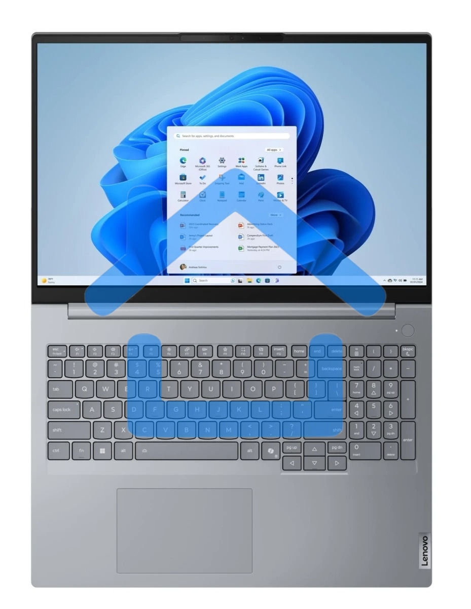 Ноутбук Lenovo ThinkBook 16 G8 IRL Intel Core 5 220H, 2.7 GHz - 4.9 GHz, 16384 Mb, 16