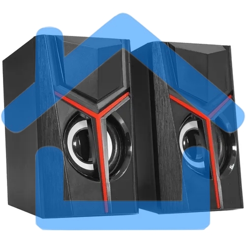 Акустическая система 2.0 Qumo TRON AS007, 10 ВТ, объемное звучание, RGb подсветка, USB/Jack 3,5мм