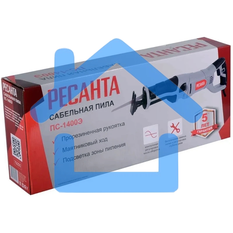 Сабельная пила Ресанта ПС-1400Э 1400Вт 2800ход/мин (75/25/3)