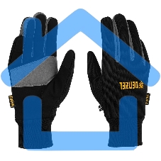Перчатки универсальные Denzel 68092 двойные, работа с сенсорным экраном, вязаная манжета, размер 8