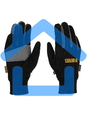 Перчатки универсальные Denzel 68092 двойные, работа с сенсорным экраном, вязаная манжета, размер 8