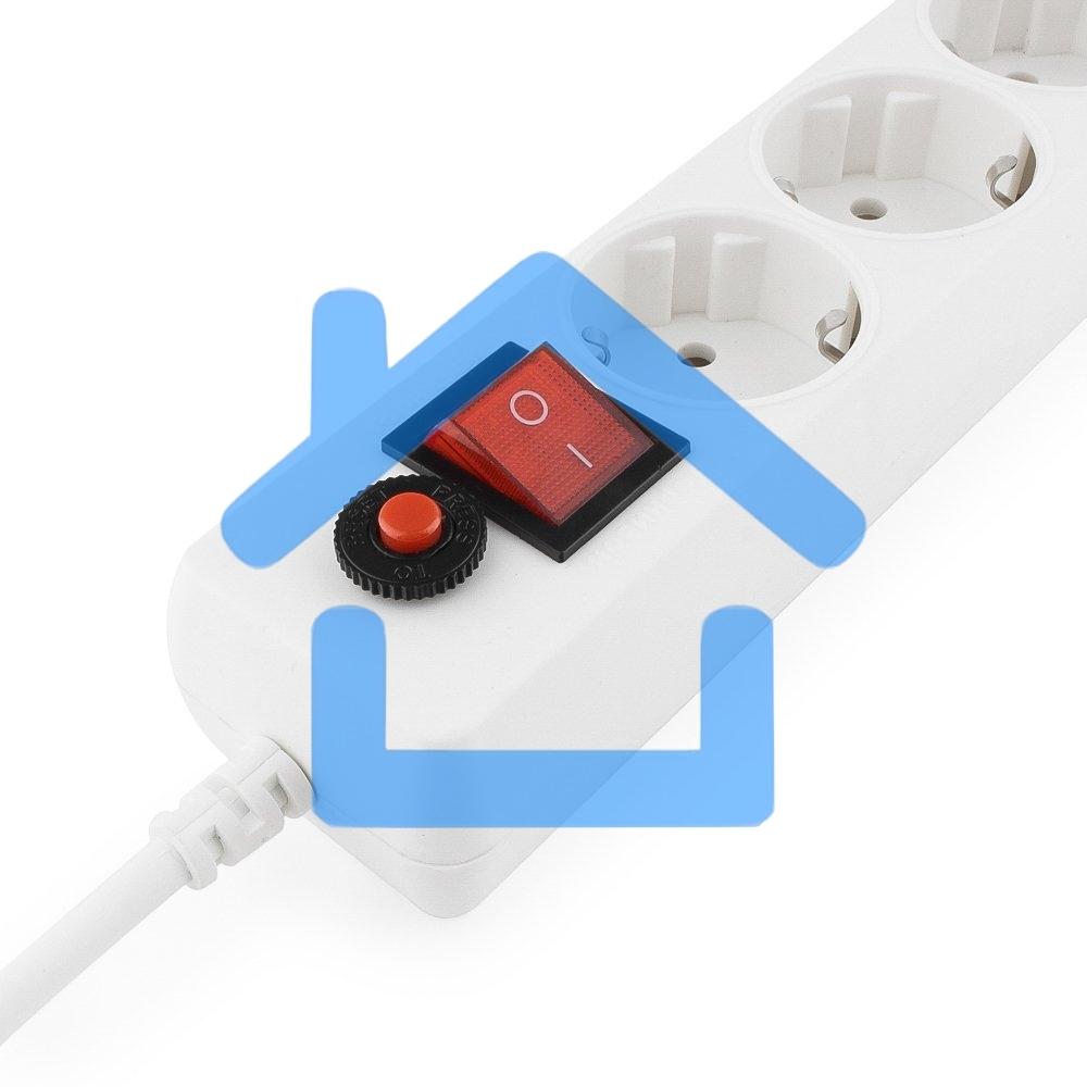 Сетевой фильтр Гарнизон ECL-5-W-1.4, 5р, 10А, 1.4м, ур.защиты 4, белый, пакет