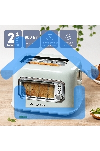 Тостер Galaxy Line GL 2914, мятный, пластик, 900 Вт