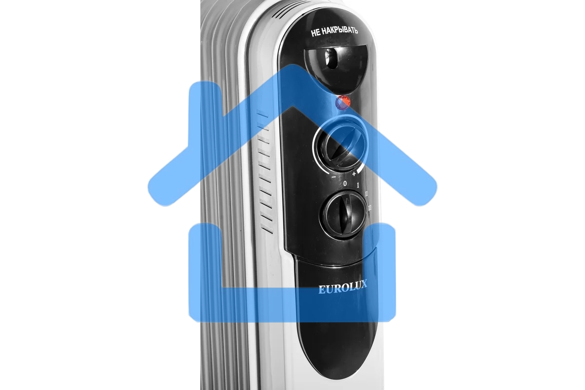 Обогреватель масляный EUROLUX ОМПТ-EU-9Н (9 секций) белый, 2000 Вт, 25 м2, термостат 67/3/19