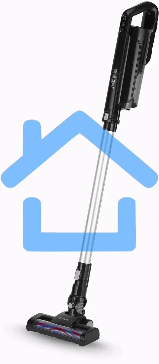 Пылесос вертикальный Vitek Midnight VT-1832 черный/серебристый, питание от аккумулятора, 120 Вт, уборка сухая, пылесборник 0.4 л, работа от АКБ max 35 мин