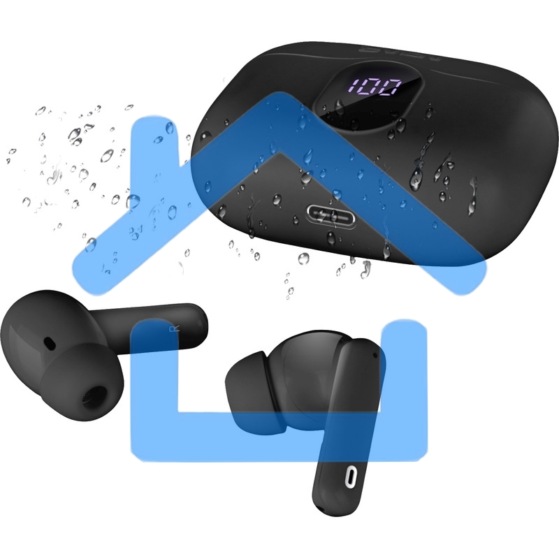 Беспроводные внутриканальные наушники с микрофоном Sven E-315B, черный (Bluetooth, TWS, ANC, ENC, APP)