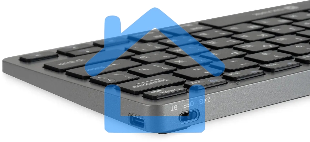 Клавиатура Оклик 835S черный/серый USB беспроводная BT/Radio slim Multimedia (1696467)