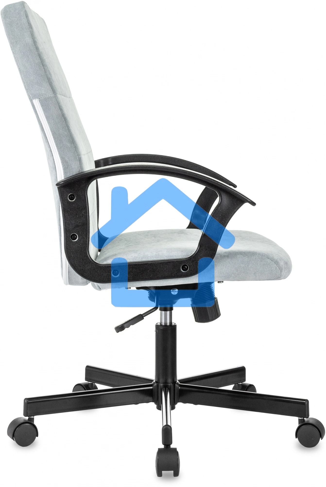 Кресло офисное Бюрократ Triest Fabric серо-голубой Light-28 крестов. металл черный