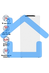 Стиральная машина Maunfeld MFWM127WH белый, загрузка вертикальная 6,5 кг, 1200 об/мин., класс: А+++