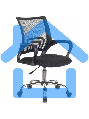 Кресло компьютерное Бюрократ CH-695NLTSL черный TW-01 TW-11, сетка/ткань, крестовина металл хром