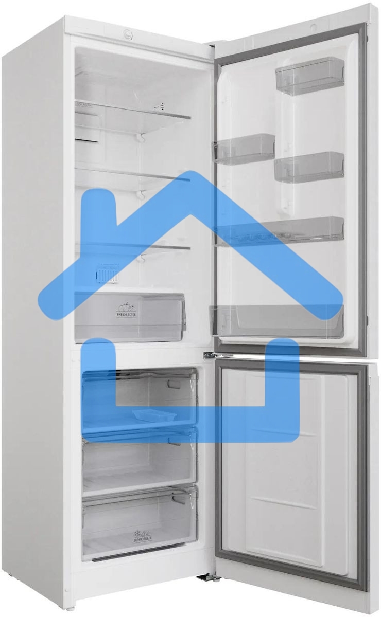 Холодильник Hotpoint HT 4180 W белый/серебристый двухкамерный 220/78л морозилка снизу, Total No Frost