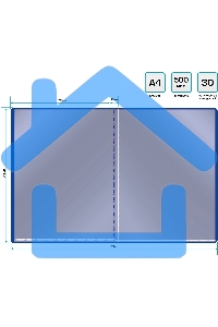 Папка с 30 прозрачными вкладками Silwerhof Eco A4, пластик, 0.5мм, синий