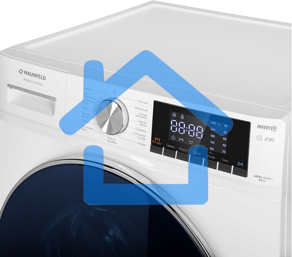 Стиральная машина Maunfeld MFWM1410WH02 белый, загрузка фронтальная 10 кг, 1400 об/мин., класс: А+++