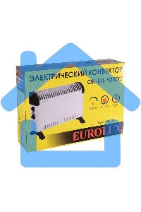 Конвектор Eurolux ОК-EU-1000C белый, 1000 Вт, 15 м2, термостат
