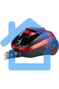 Пылесос Hyundai HYV-C1990 красный/черный, 250/1800 Вт, уборка сухая, пылесборник контейнер, 1.5 л