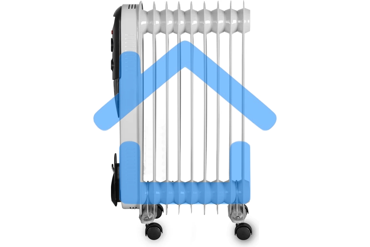 Обогреватель масляный EUROLUX ОМПТ-EU-9Н (9 секций) белый, 2000 Вт, 25 м2, термостат 67/3/19