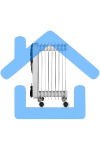 Обогреватель масляный EUROLUX ОМПТ-EU-9Н (9 секций) белый, 2000 Вт, 25 м2, термостат 67/3/19