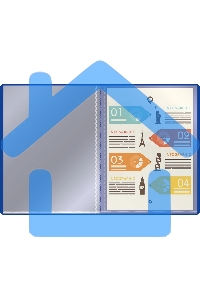 Папка с 30 прозрачными вкладками Silwerhof Eco A4, пластик, 0.5мм, синий