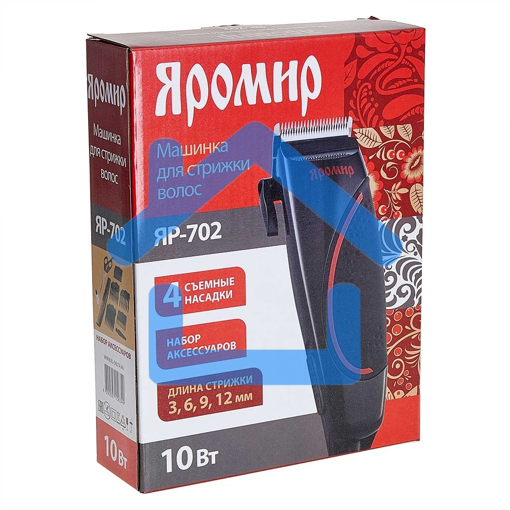 Машинка для стрижки волос ЯРОМИР ЯР-702 черный с красным