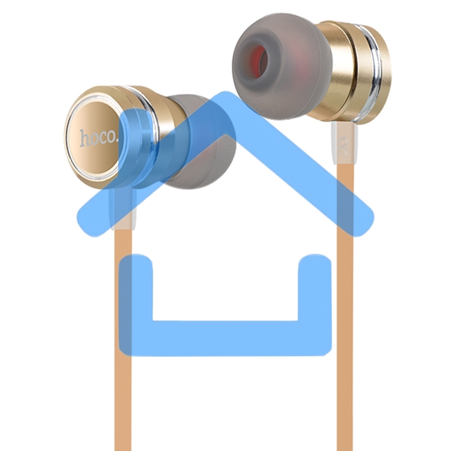 Наушники проводные-вставки с микрофоном Hoco M16 золотой