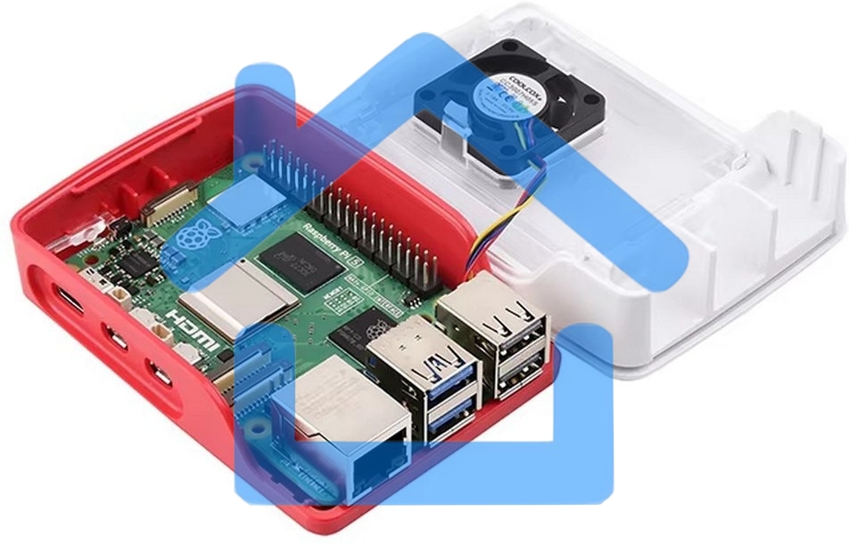 Пластиковый корпус RA795 для Raspberry Pi 5 c активным вентилятором