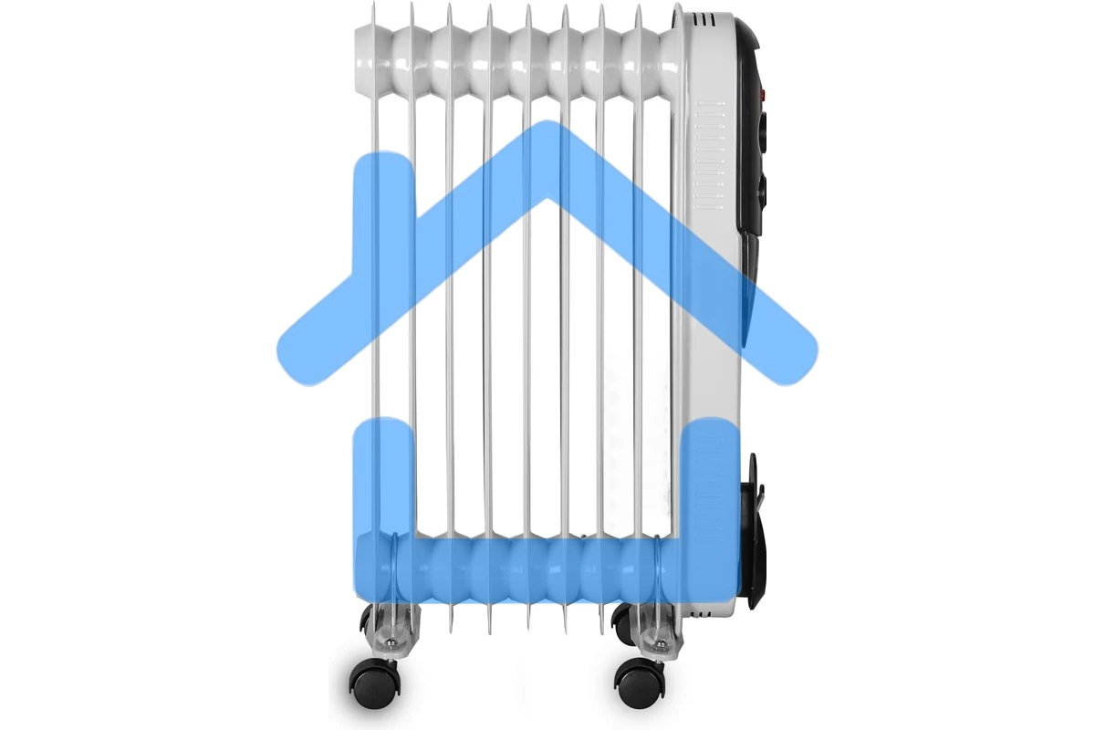 Обогреватель масляный EUROLUX ОМПТ-EU-9Н (9 секций) белый, 2000 Вт, 25 м2, термостат 67/3/19
