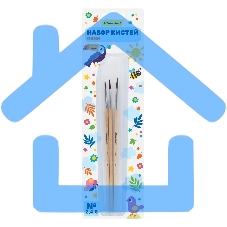 Набор кистей Silwerhof Веселые друзья (набор 3шт) пони круглая №2,4,6, деревянная ручка