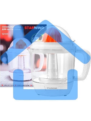 Соковыжималка цитрусовая Starwind SJ 1241 30Вт рез.сок.:1200мл. белый/прозрачный
