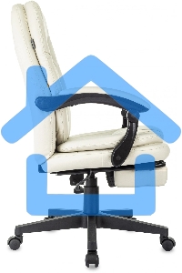 Кресло руководителя Бюрократ CH-868N-BF слоновая кость, эко.кожа, крестов. пластик, подст. для ног