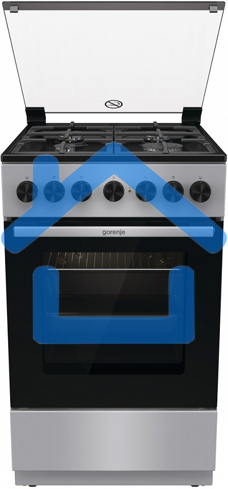 Плита комбинированная Gorenje GK5B44SF серебристый, конфорок 4 газовых, духовка 70 л, 50 см x 85 см x 59.4 см