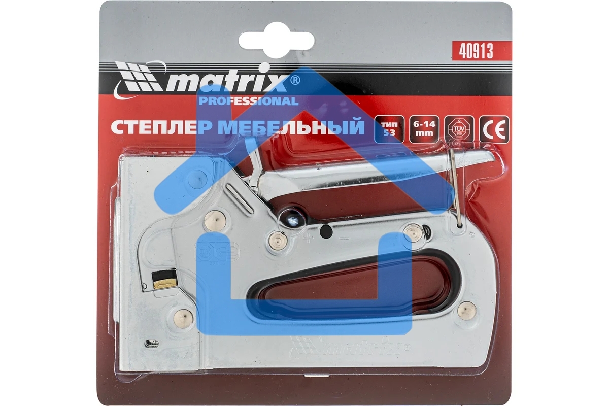 Степлер мебельный MATRIX PROFESSIONAL 40913 металлический регулируемый, тип скобы 53, 6-14 мм