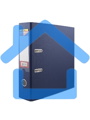 Папка-регистратор картонный с PVC покрытием Silwerhof 355021-02 75мм, с мета листов окантовкой, карман на корешке, синий