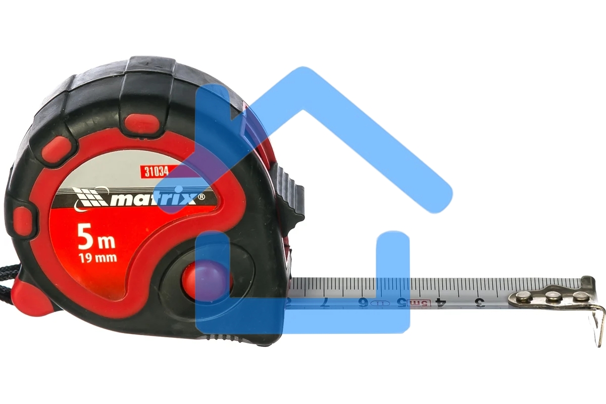 Рулетка MATRIX 31034 status 3 fixations 5мх19мм двухкомпонентный корпус 3 фиксации ленты