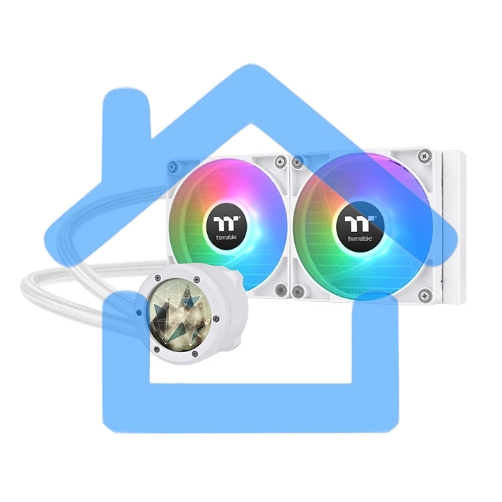 Система водяного охлаждения Thermaltake TH240 V2 Ultra Snow ARGb Soc-AM5/AM4/1200/1700/1851 белый 4-pin 25.8dB Al+Cu LCD Ret (CL-W404-PL12SW-A)