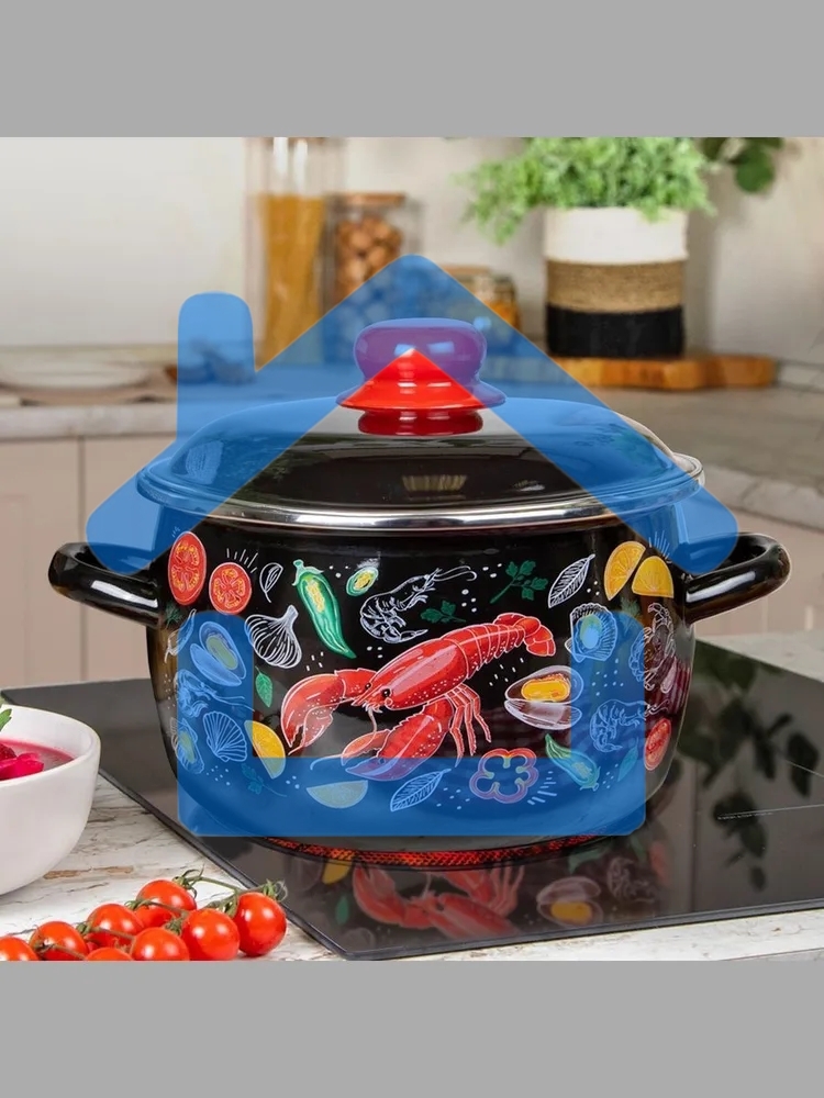 Кастрюля Appetite 1RC201M Лобстер с крышкой, эмалированная сталь, сфер. 4 л